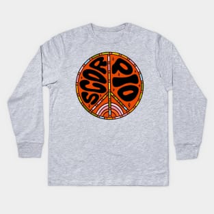 Scorpio Peace Sign Kids Long Sleeve T-Shirt